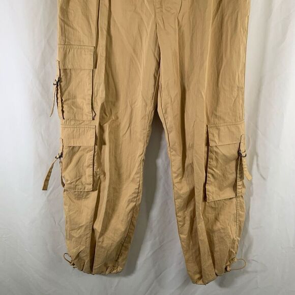 C&C California Cargo Joggers Women's Large Yellow Pull On Drawstring Nylon Blend - Picture 2 of 9